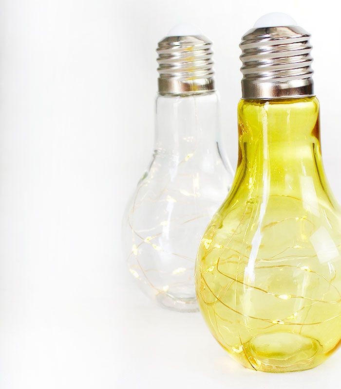 Lampadina in vetro giallo con led