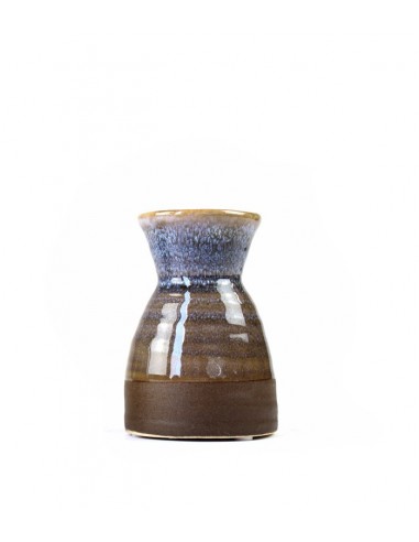 Vaso in ceramica bicolor marrone e blu