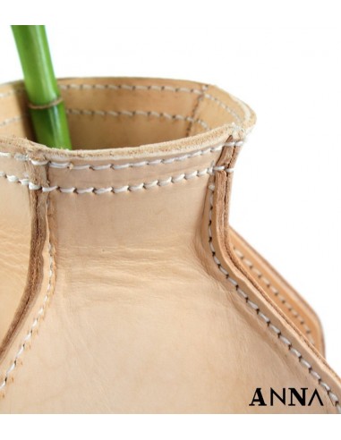 ANNA vaso in pelle cognac