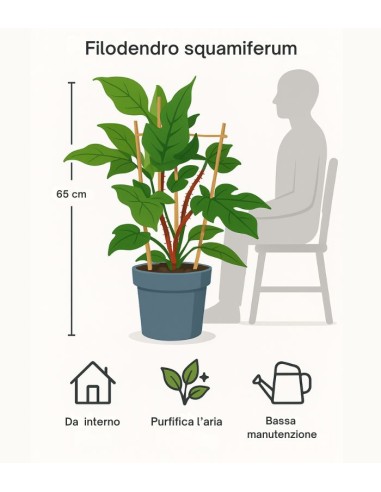 Filodendro squamiferum con Spalliera...