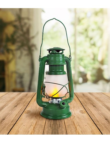 Lanterna verde con effetto fiamma